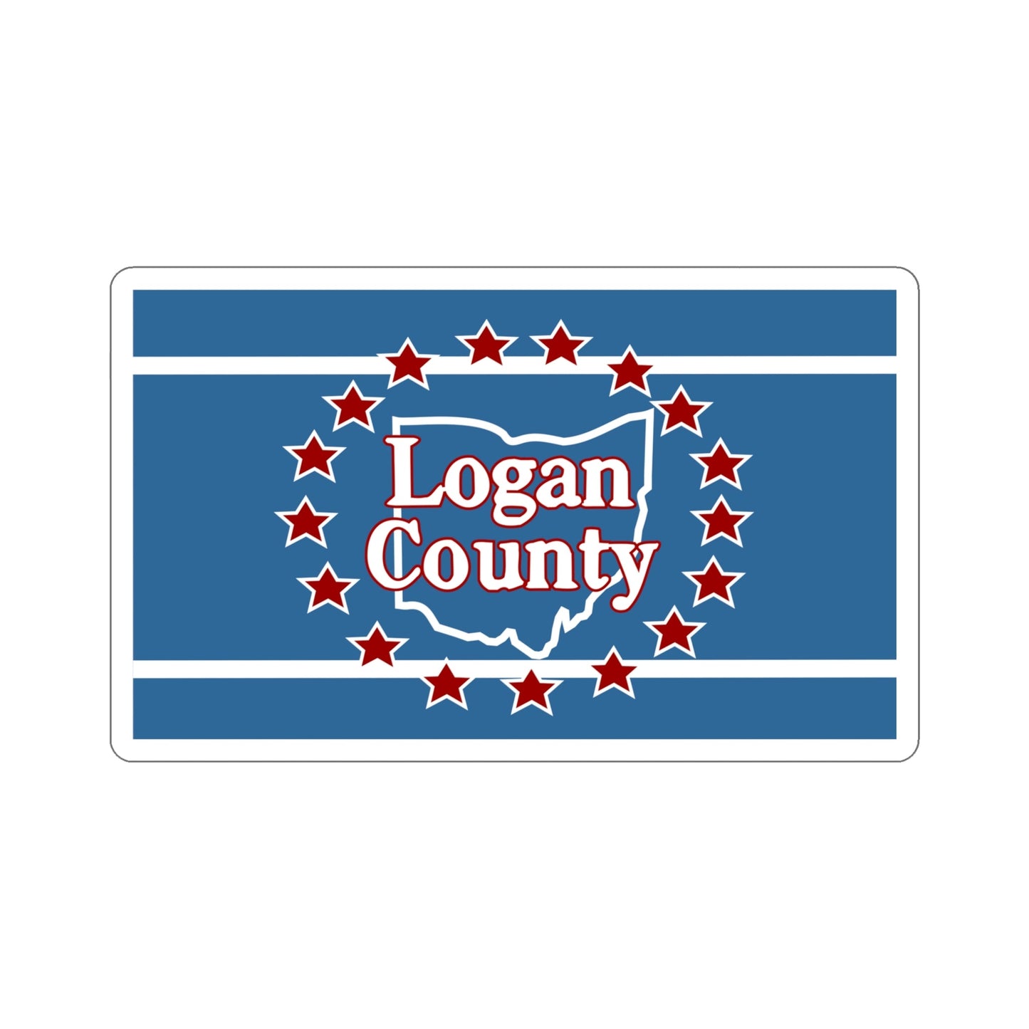 Flag of Logan County Ohio STICKER Vinyl Die-Cut Decal-5 Inch-The Sticker Space