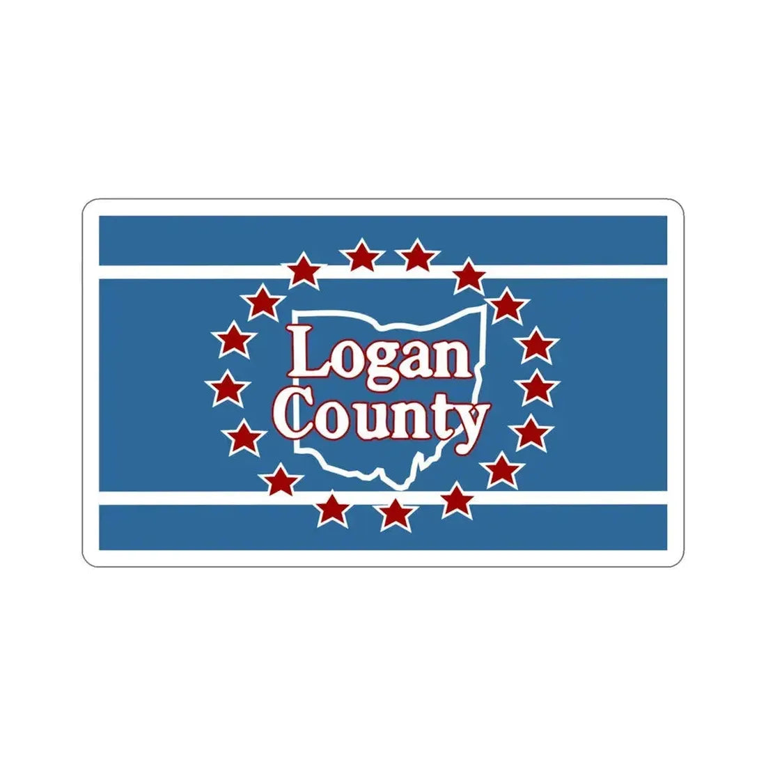 Flag of Logan County Ohio STICKER Vinyl Die-Cut Decal 5 Inch - The Sticker Space
