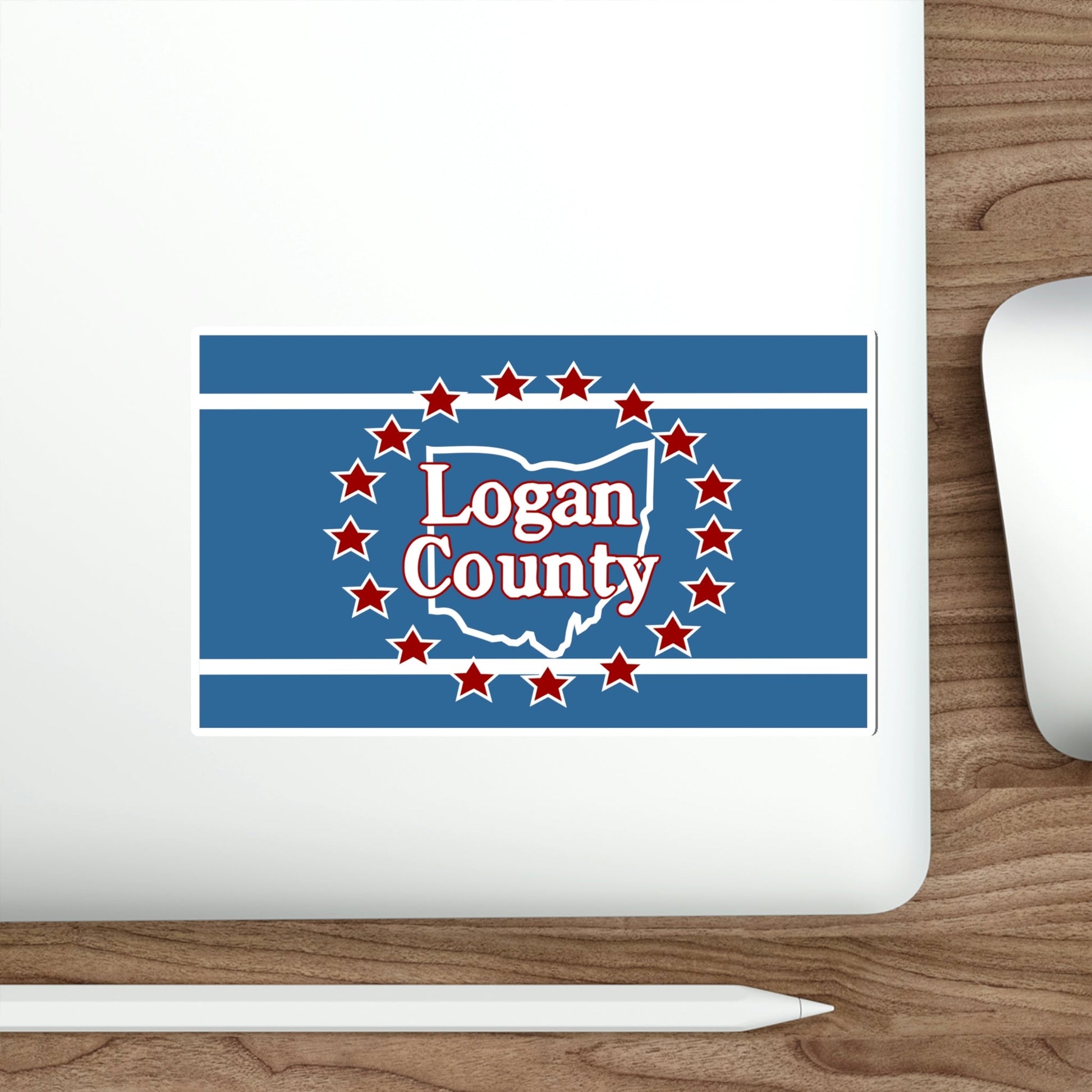 Flag of Logan County Ohio STICKER Vinyl Die-Cut Decal-The Sticker Space