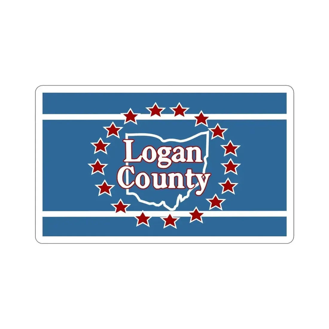 Flag of Logan County Ohio STICKER Vinyl Die-Cut Decal - The Sticker Space