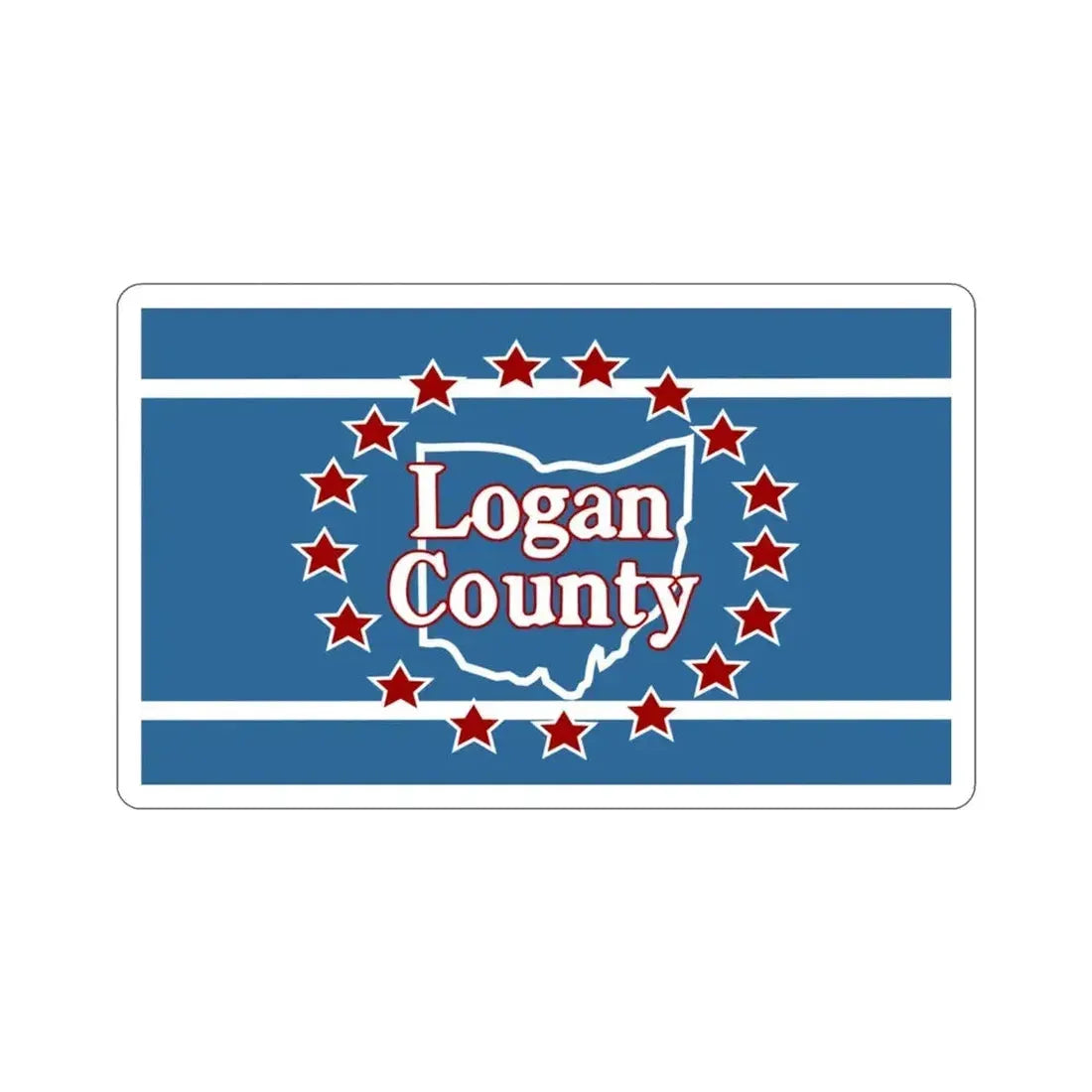Flag of Logan County Ohio STICKER Vinyl Die-Cut Decal - The Sticker Space