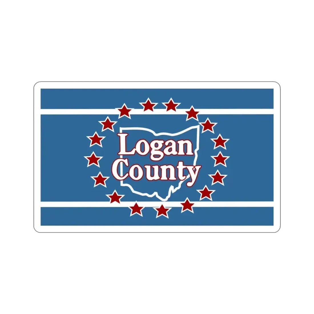 Flag of Logan County Ohio STICKER Vinyl Die-Cut Decal - The Sticker Space