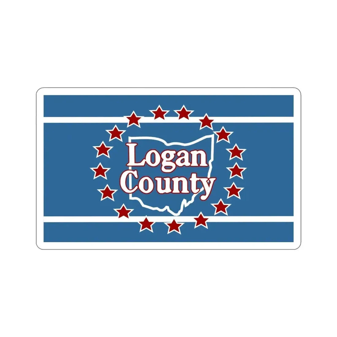 Flag of Logan County Ohio STICKER Vinyl Die-Cut Decal - The Sticker Space