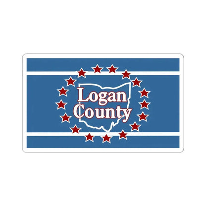 Flag of Logan County Ohio (United States) STICKER Vinyl Kiss-Cut Decal 3 Inch White - The Sticker Space