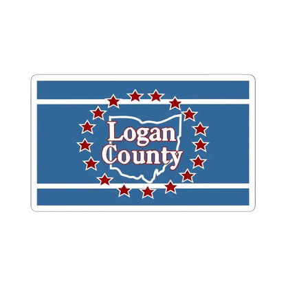 Flag of Logan County Ohio (United States) STICKER Vinyl Kiss-Cut Decal 4 Inch White - The Sticker Space