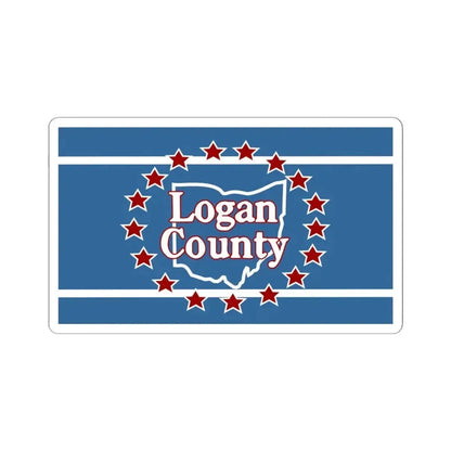 Flag of Logan County Ohio (United States) STICKER Vinyl Kiss-Cut Decal 6 Inch White - The Sticker Space