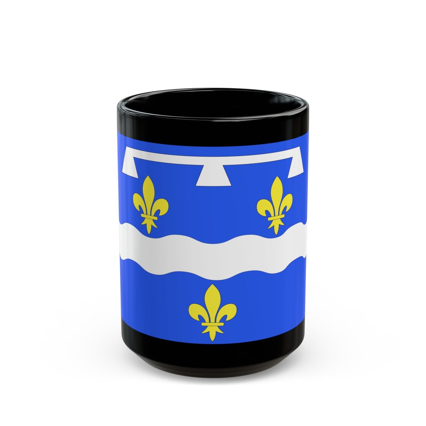 Flag of Loiret France 2 - Black Coffee Mug-15oz-The Sticker Space