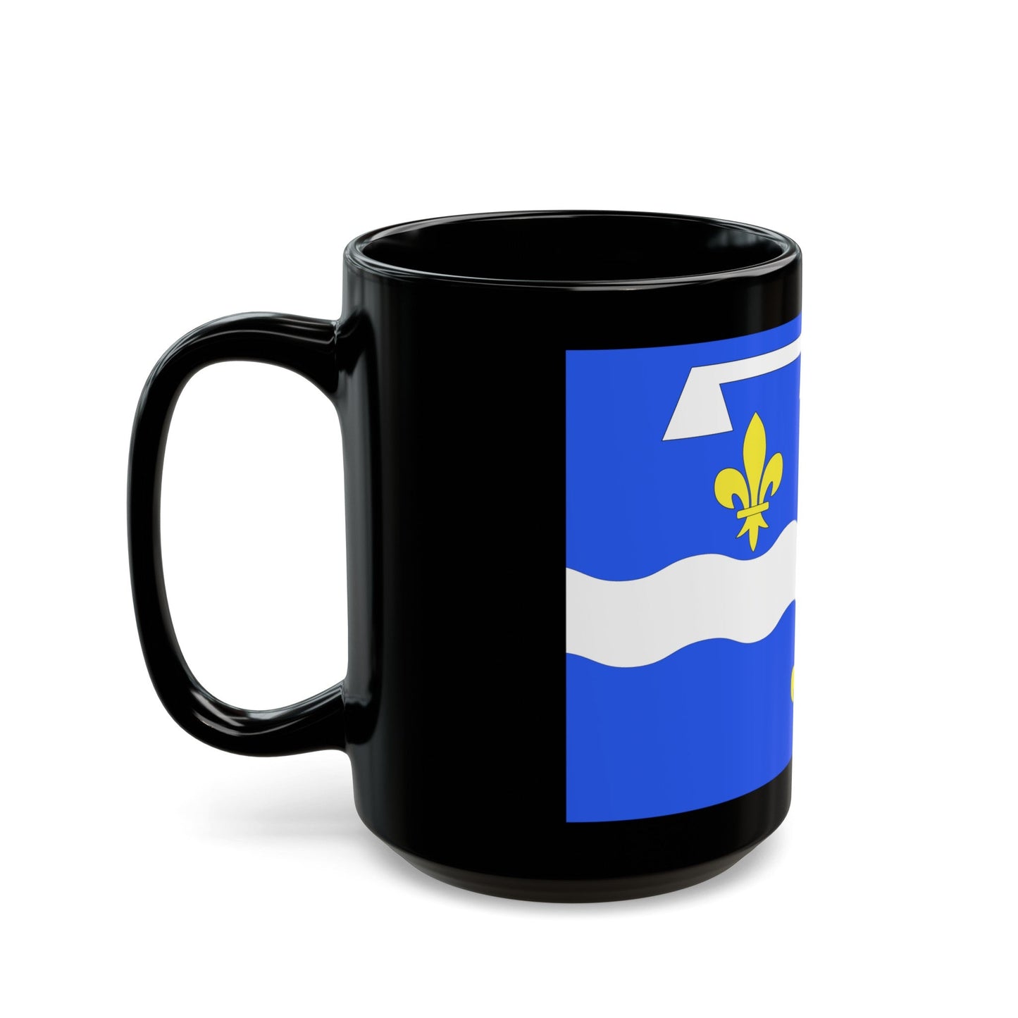 Flag of Loiret France 2 - Black Coffee Mug-The Sticker Space