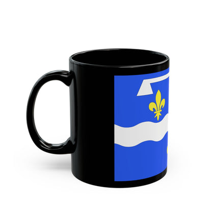 Flag of Loiret France 2 - Black Coffee Mug-The Sticker Space