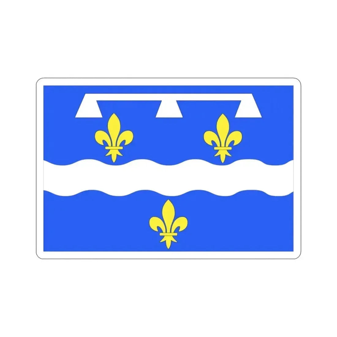 Flag of Loiret France 2 STICKER Vinyl Die-Cut Decal 2 Inch - The Sticker Space