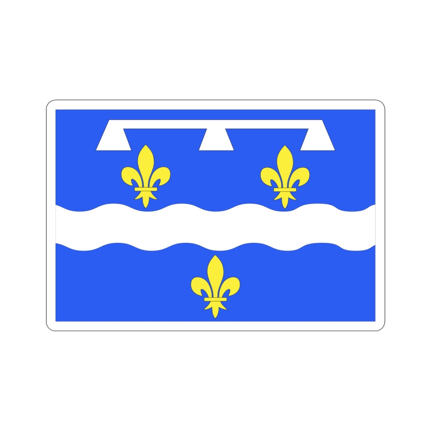 Flag of Loiret France 2 STICKER Vinyl Die-Cut Decal-3 Inch-The Sticker Space