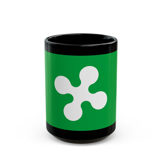 Flag of Lombardy Italy - Black Coffee Mug-15oz-The Sticker Space