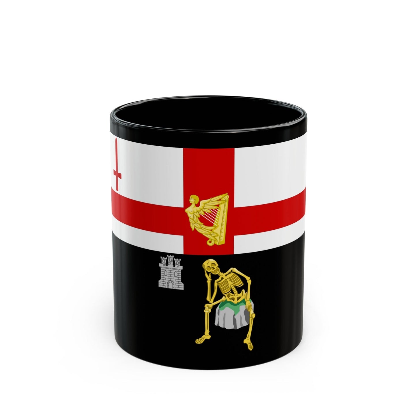 Flag of Londonderry Ireland - Black Coffee Mug-11oz-The Sticker Space