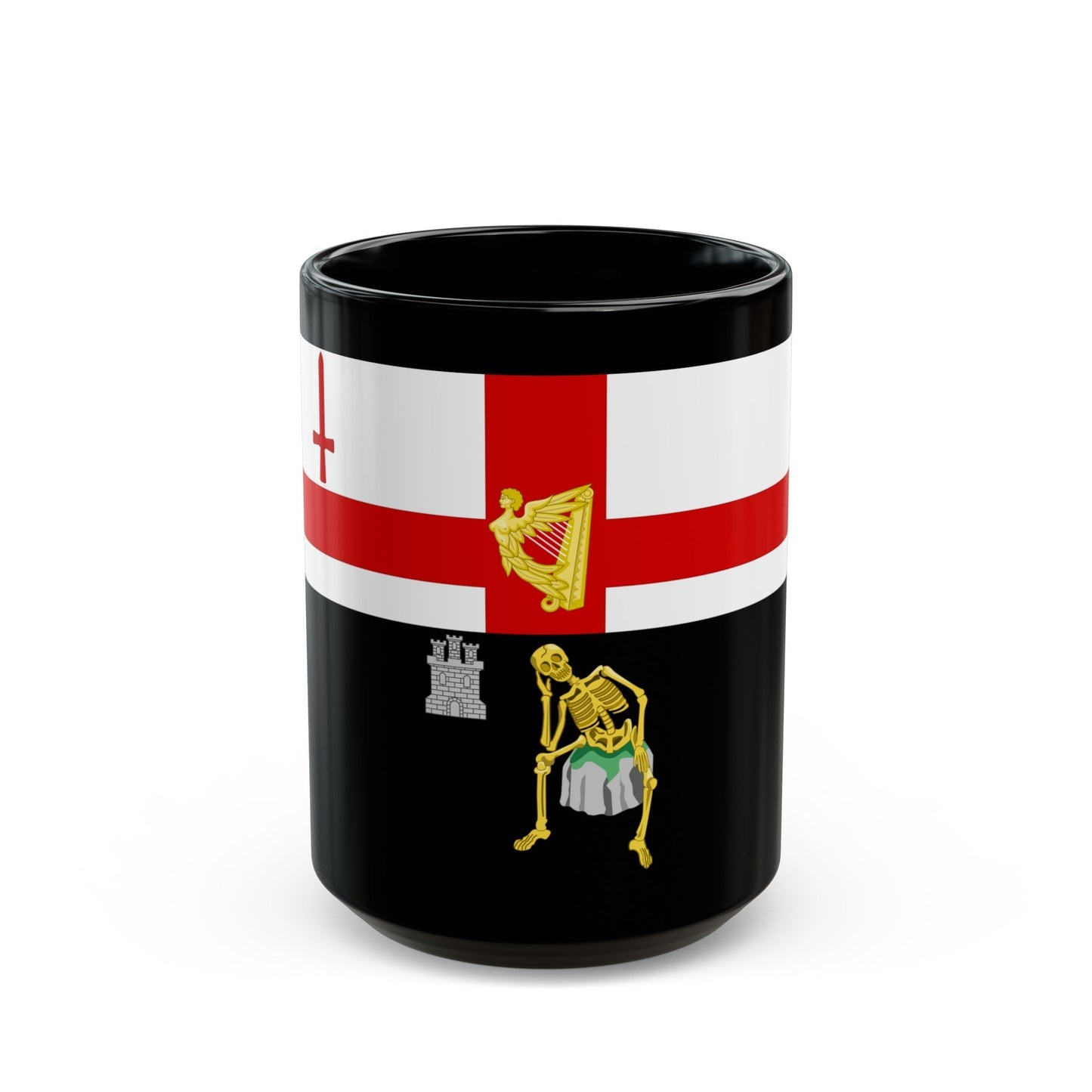 Flag of Londonderry Ireland - Black Coffee Mug-15oz-The Sticker Space