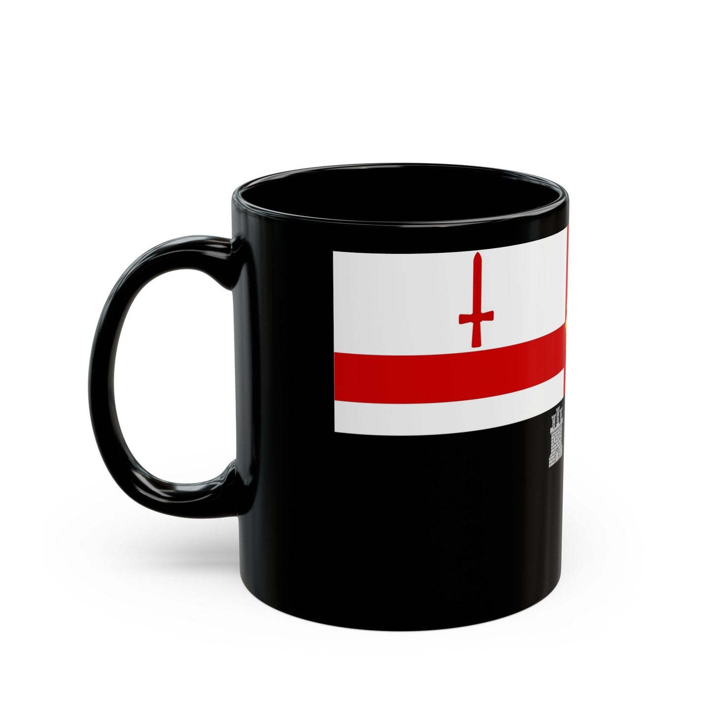 Flag of Londonderry Ireland - Black Coffee Mug-The Sticker Space