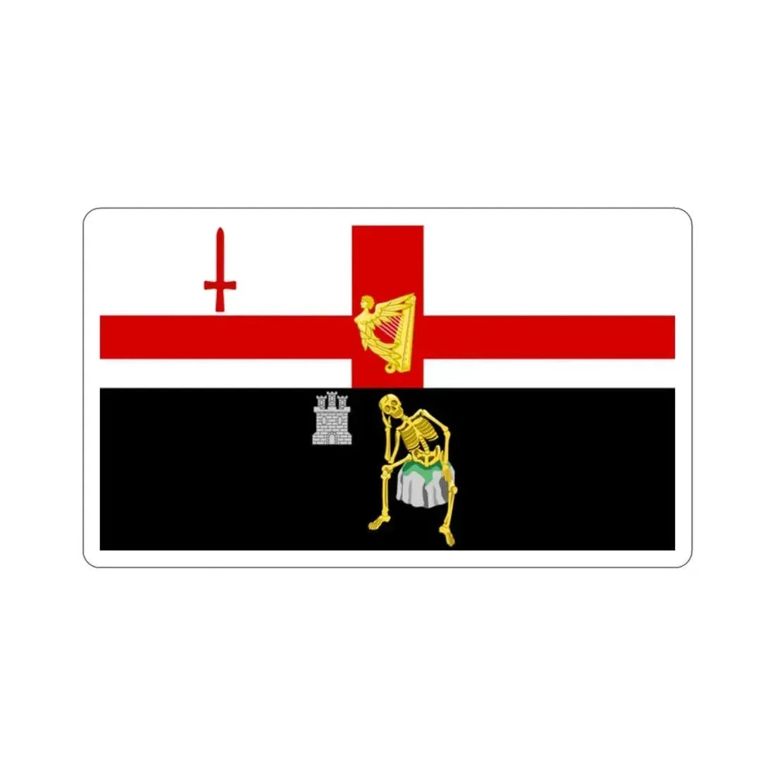 Flag of Londonderry Ireland STICKER Vinyl Die-Cut Decal 2 Inch - The Sticker Space
