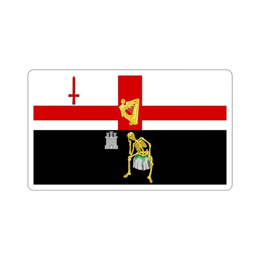 Flag of Londonderry Ireland STICKER Vinyl Die-Cut Decal 6 Inch - The Sticker Space