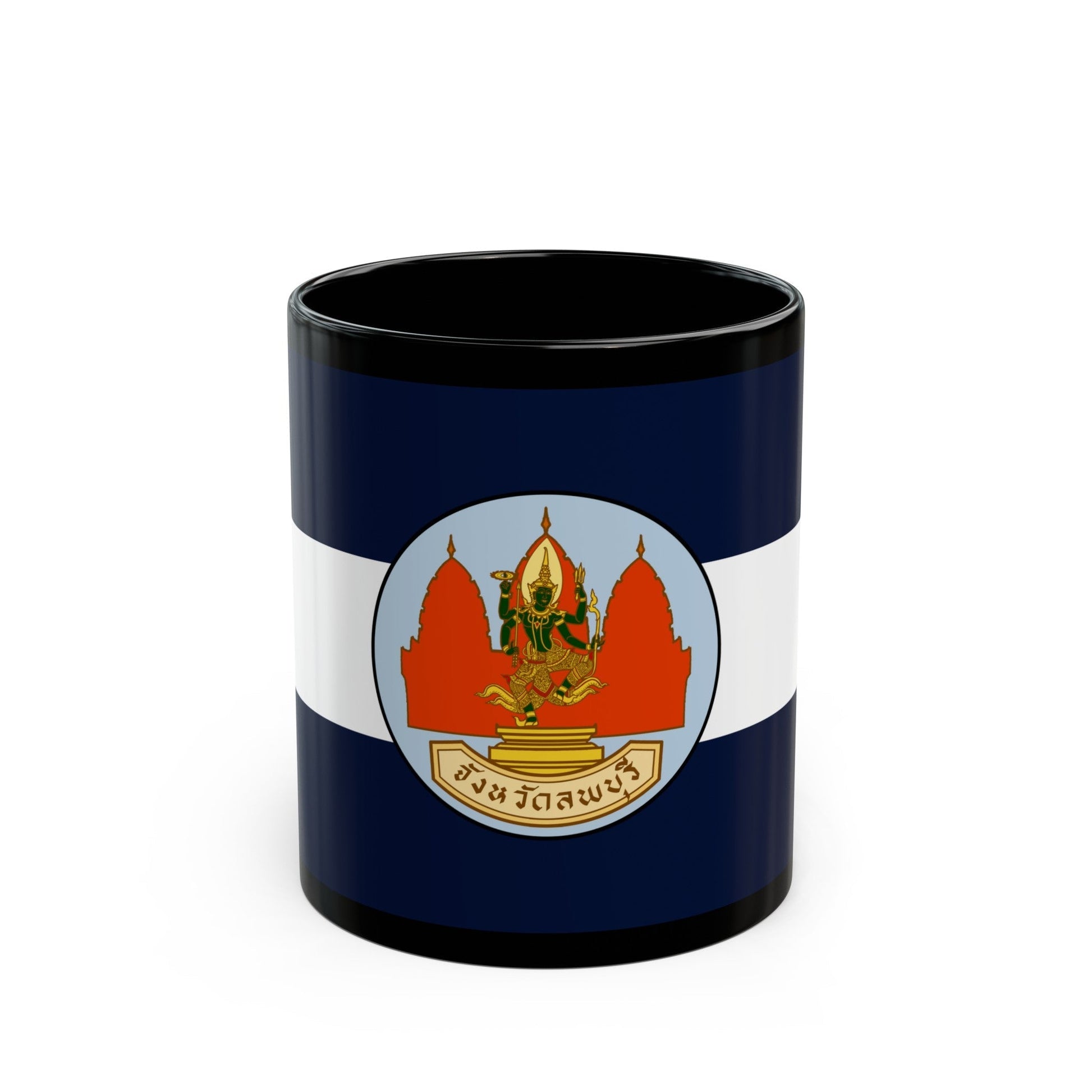 Flag of Lop Buri Province Thailand - Black Coffee Mug-11oz-The Sticker Space