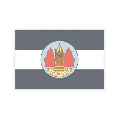 Flag of Lop Buri Province Thailand - STICKER Vinyl Kiss-Cut Decal 4 Inch Transparent - The Sticker Space