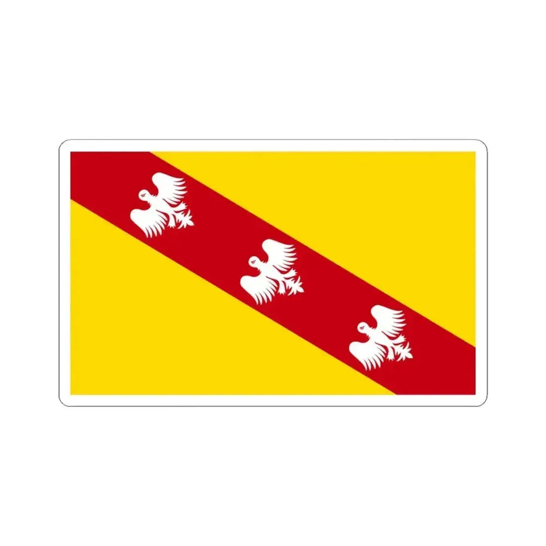 Flag of Lorraine France - STICKER Vinyl Kiss-Cut Decal 4 Inch White - The Sticker Space