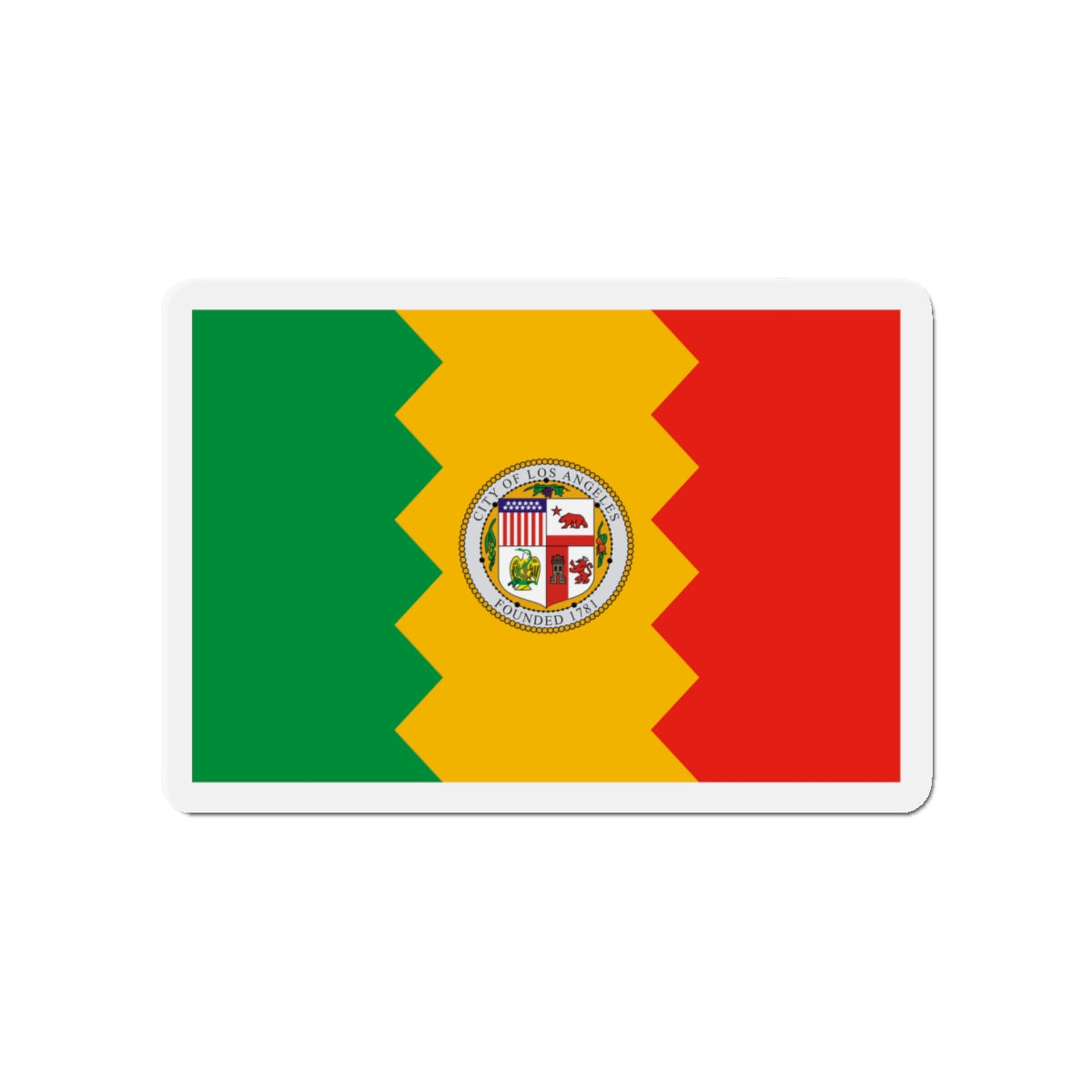 Flag of Los Angeles California - Die-Cut Magnet-4" x 4"-The Sticker Space