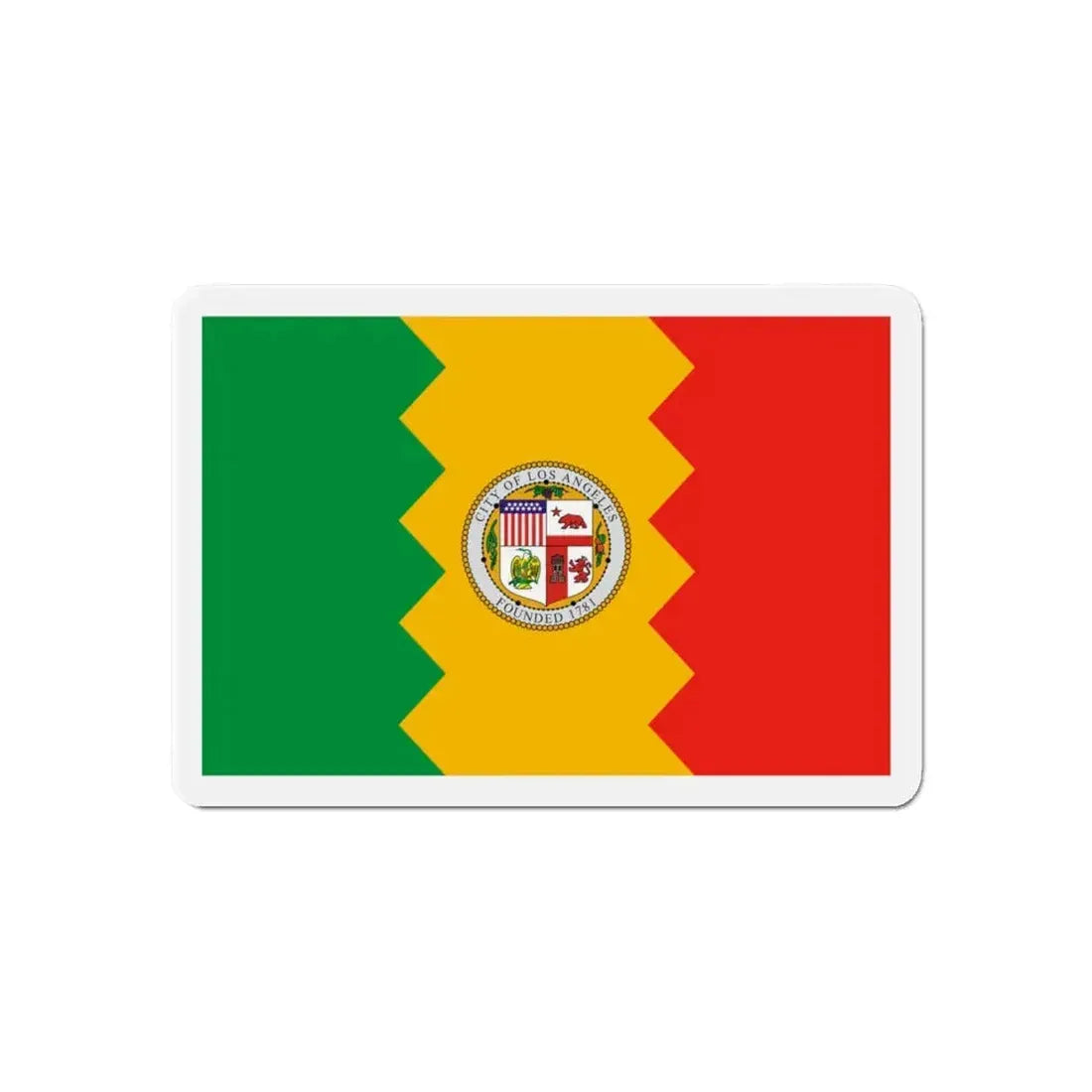 Flag of Los Angeles California - Refrigerator Magnet 6 Inch - The Sticker Space