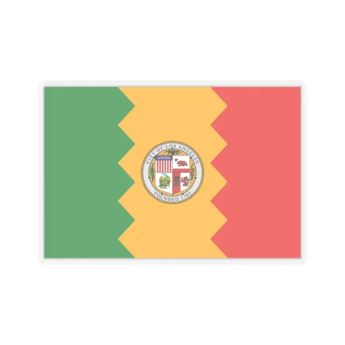 Flag of Los Angeles, California - STICKER Vinyl Kiss-Cut Decal 2 Inch Transparent - The Sticker Space