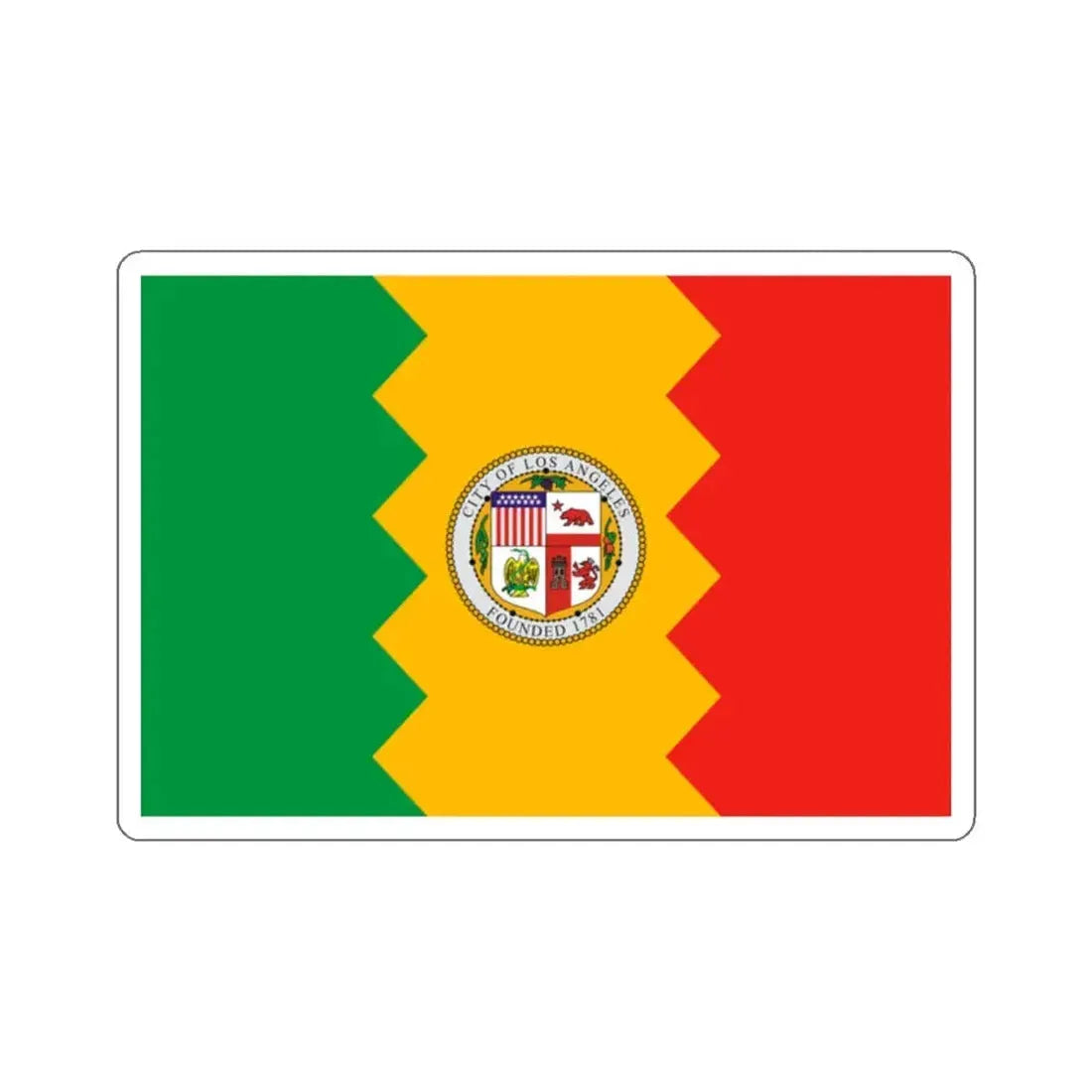 Flag of Los Angeles, California - STICKER Vinyl Kiss-Cut Decal 2 Inch White - The Sticker Space