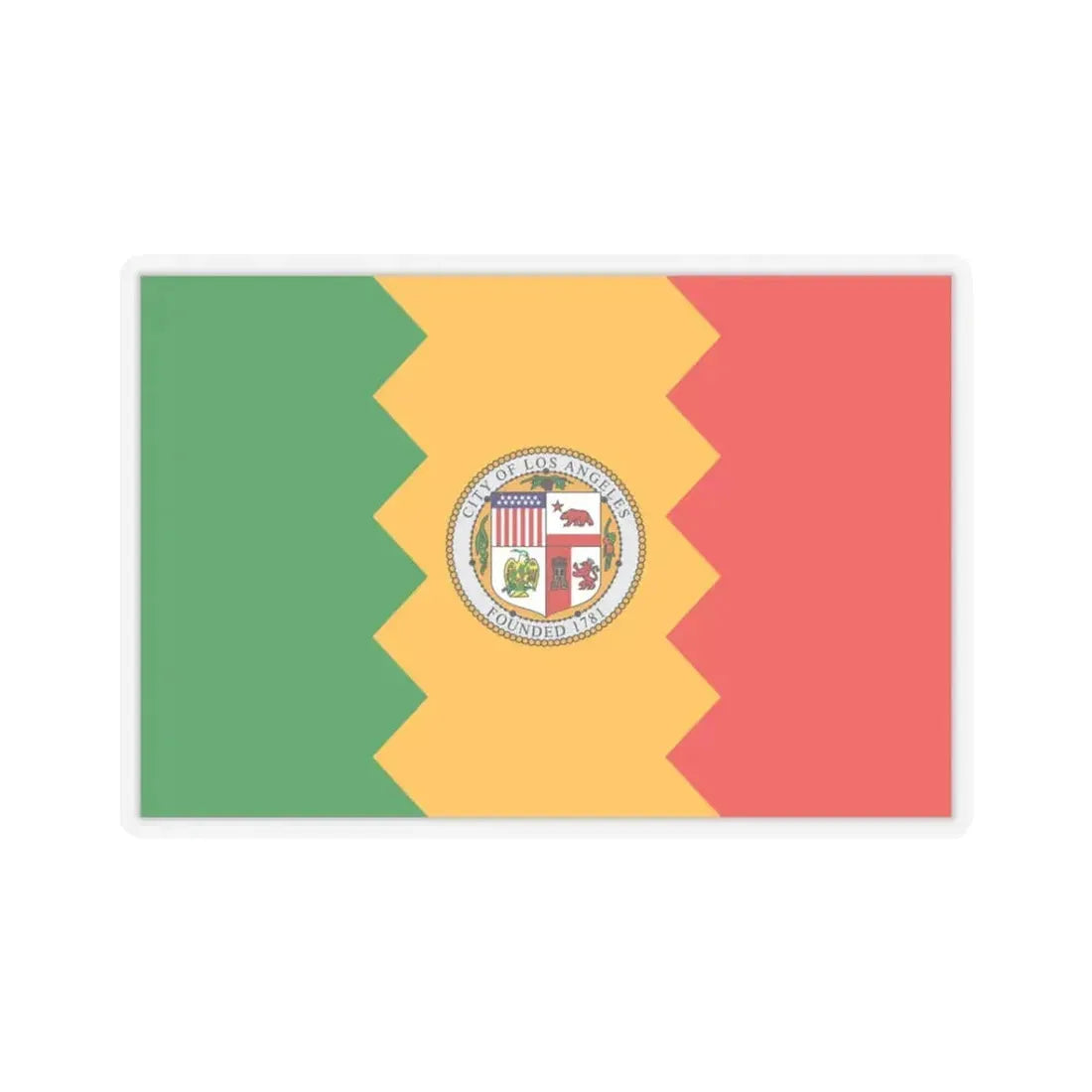 Flag of Los Angeles, California - STICKER Vinyl Kiss-Cut Decal 3 Inch Transparent - The Sticker Space