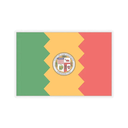 Flag of Los Angeles, California - STICKER Vinyl Kiss-Cut Decal 3 Inch Transparent - The Sticker Space