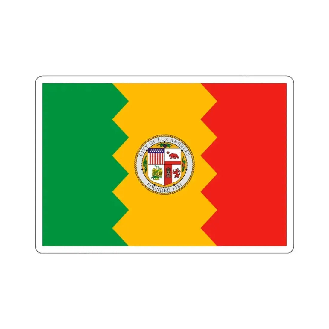Flag of Los Angeles, California - STICKER Vinyl Kiss-Cut Decal 3 Inch White - The Sticker Space