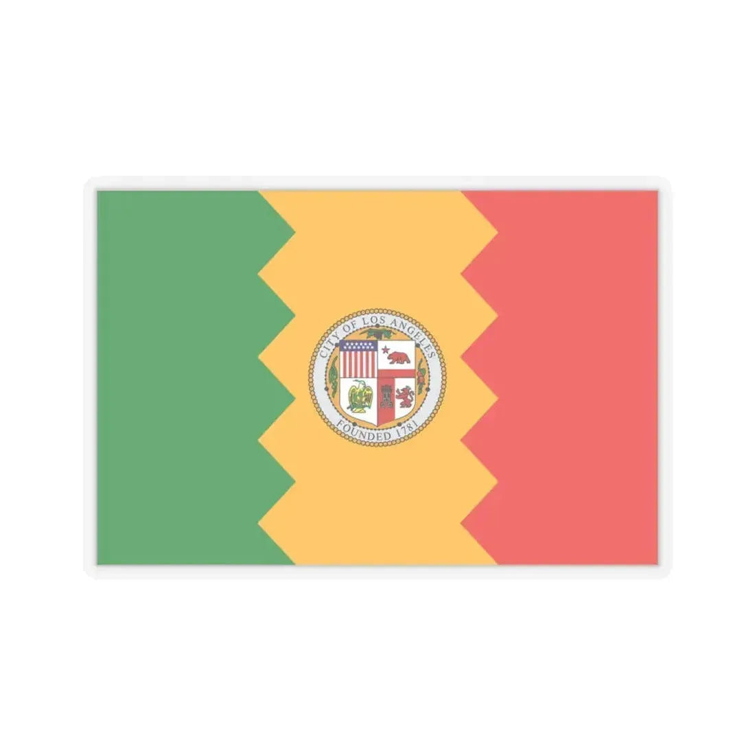 Flag of Los Angeles, California - STICKER Vinyl Kiss-Cut Decal 4 Inch Transparent - The Sticker Space