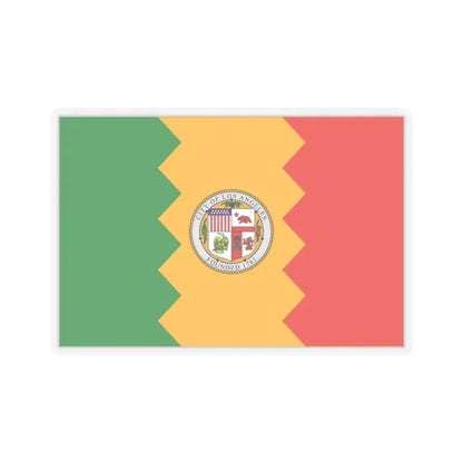 Flag of Los Angeles, California - STICKER Vinyl Kiss-Cut Decal 4 Inch Transparent - The Sticker Space