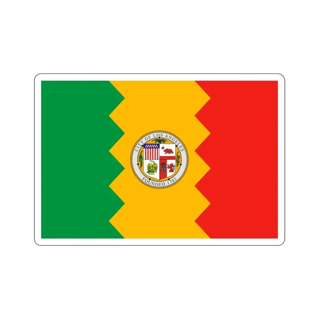 Flag of Los Angeles, California - STICKER Vinyl Kiss-Cut Decal 4 Inch White - The Sticker Space