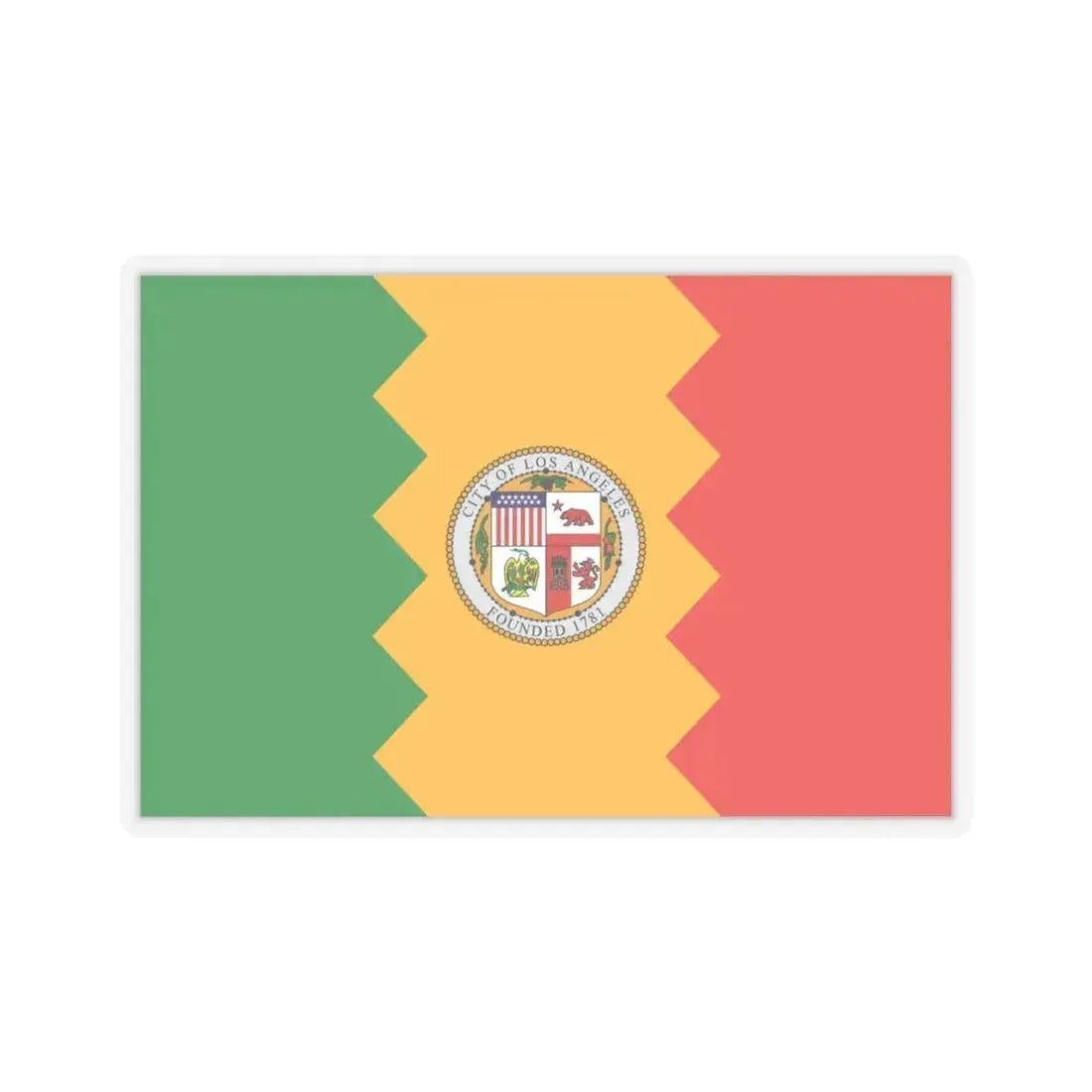 Flag of Los Angeles, California - STICKER Vinyl Kiss-Cut Decal 6 Inch Transparent - The Sticker Space