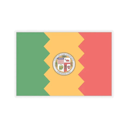 Flag of Los Angeles, California - STICKER Vinyl Kiss-Cut Decal 6 Inch Transparent - The Sticker Space
