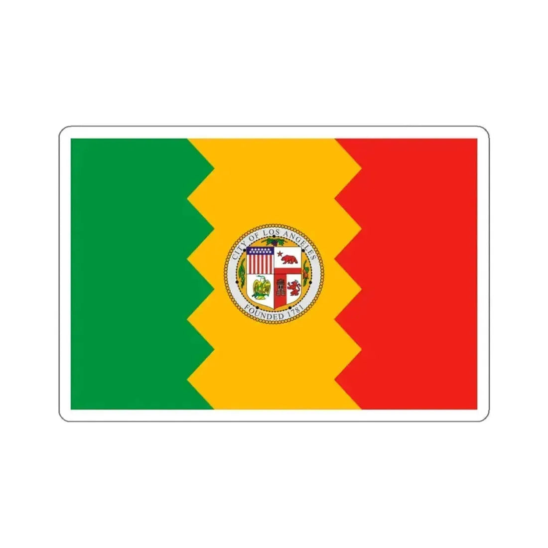 Flag of Los Angeles, California - STICKER Vinyl Kiss-Cut Decal 6 Inch White - The Sticker Space