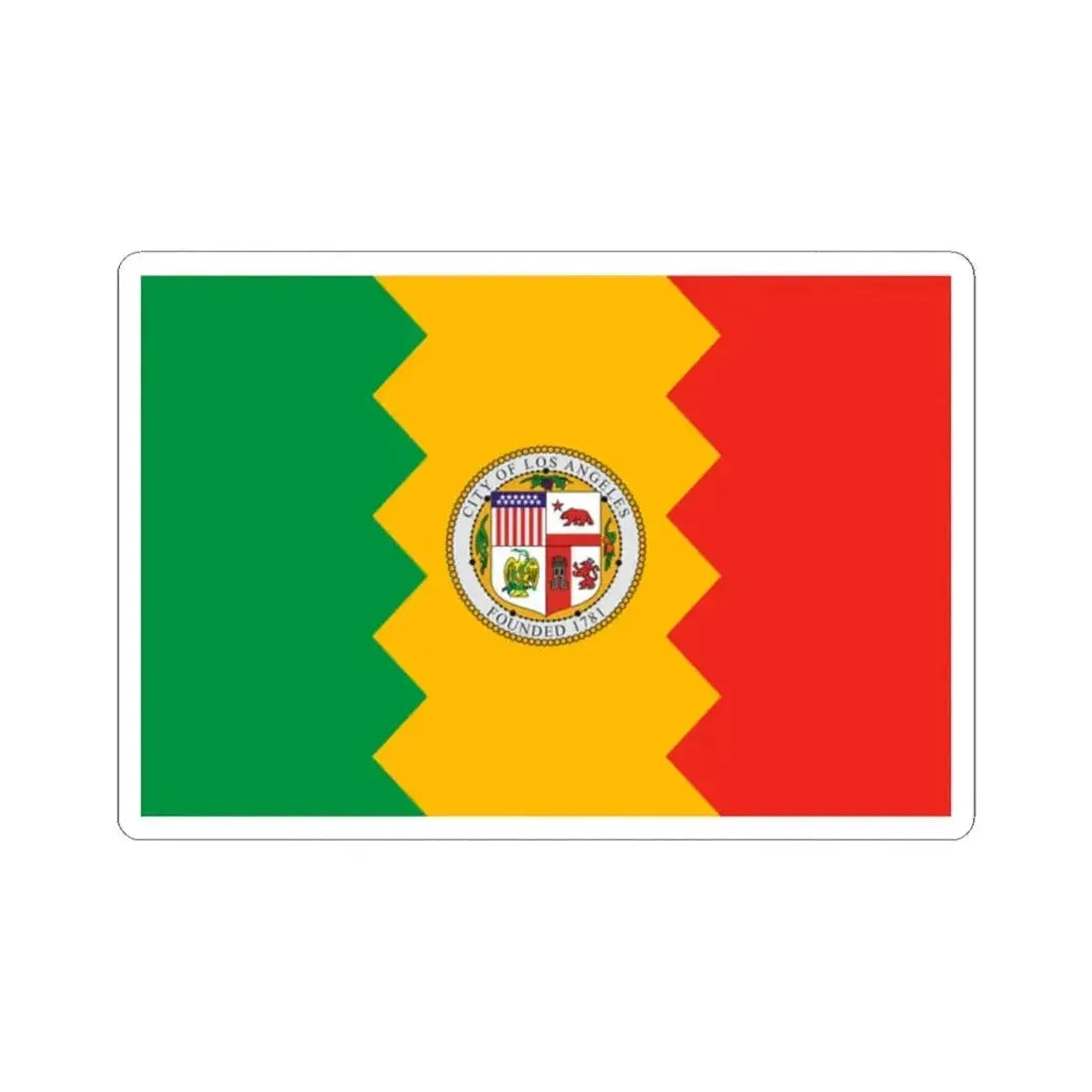 Flag of Los Angeles California (United States) STICKER Vinyl Kiss-Cut Decal 2 Inch White - The Sticker Space