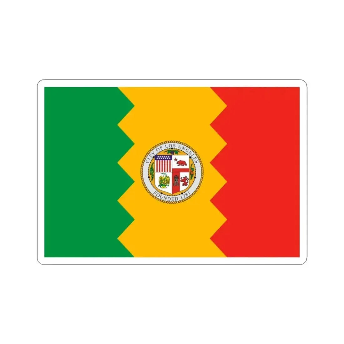 Flag of Los Angeles California (United States) STICKER Vinyl Kiss-Cut Decal 3 Inch White - The Sticker Space