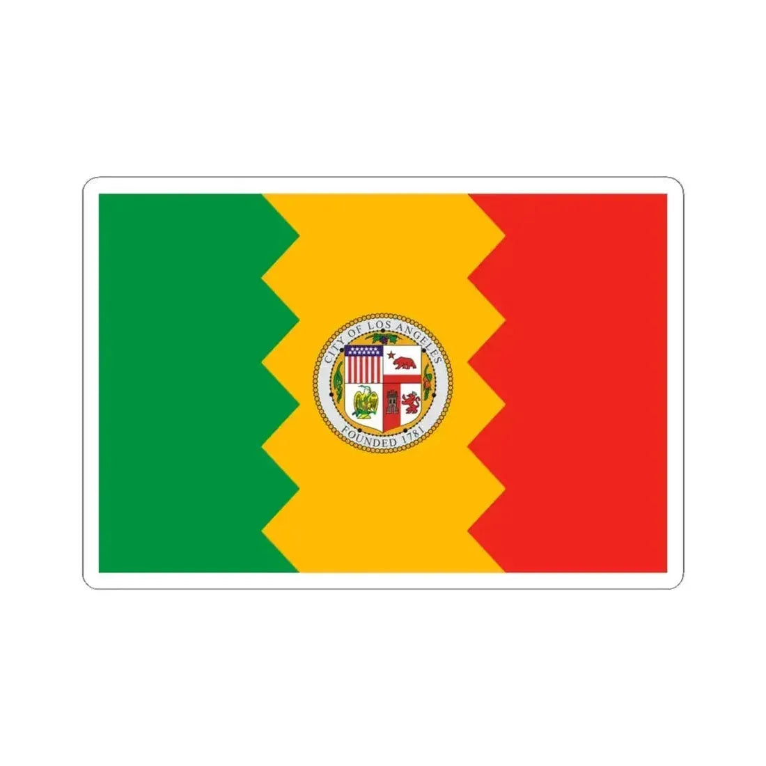 Flag of Los Angeles California (United States) STICKER Vinyl Kiss-Cut Decal 4 Inch White - The Sticker Space