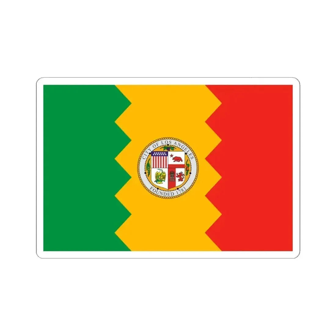 Flag of Los Angeles California (United States) STICKER Vinyl Kiss-Cut Decal 6 Inch White - The Sticker Space