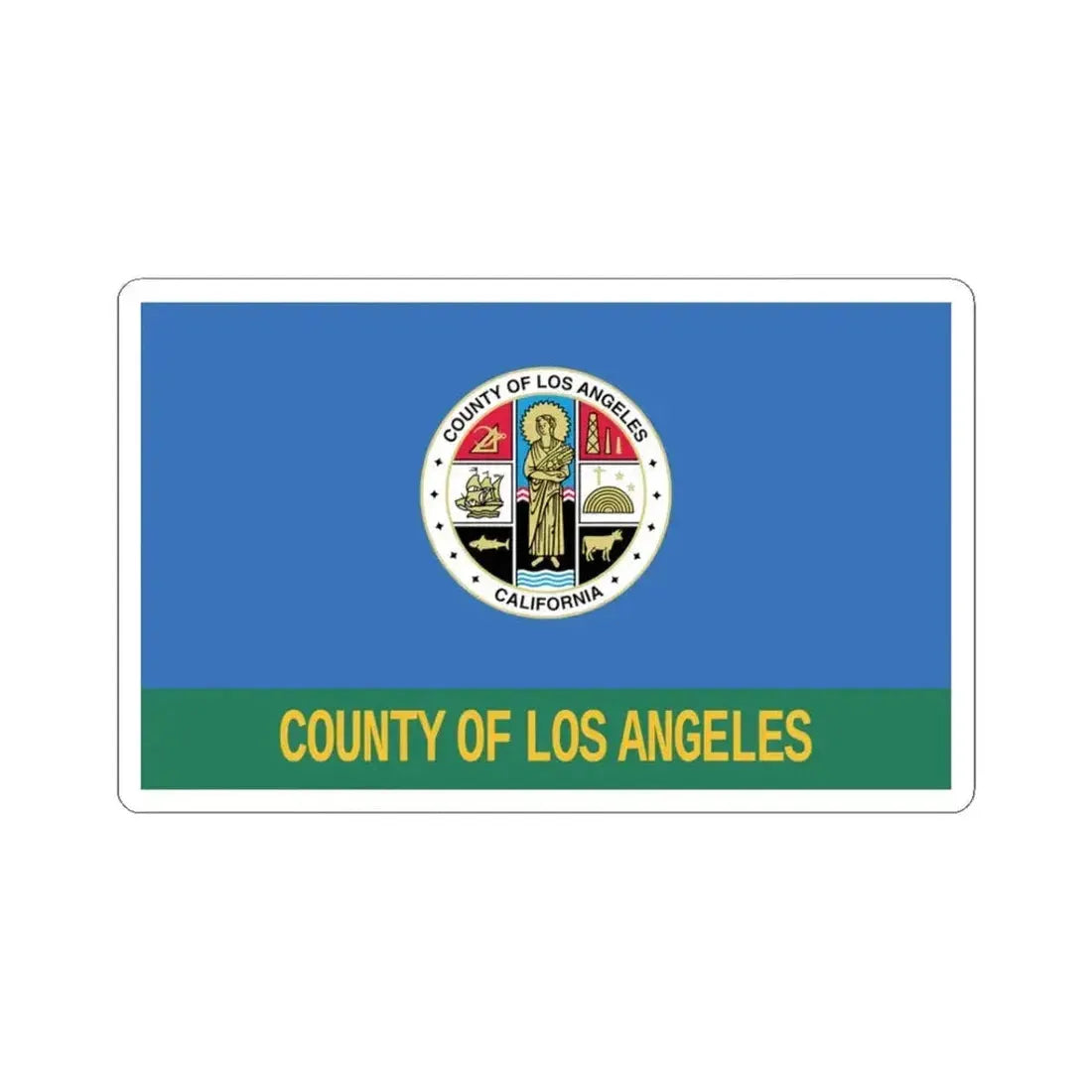 Flag of Los Angeles County California 1967-2004 (United States) STICKER Vinyl Kiss-Cut Decal 3 Inch White - The Sticker Space