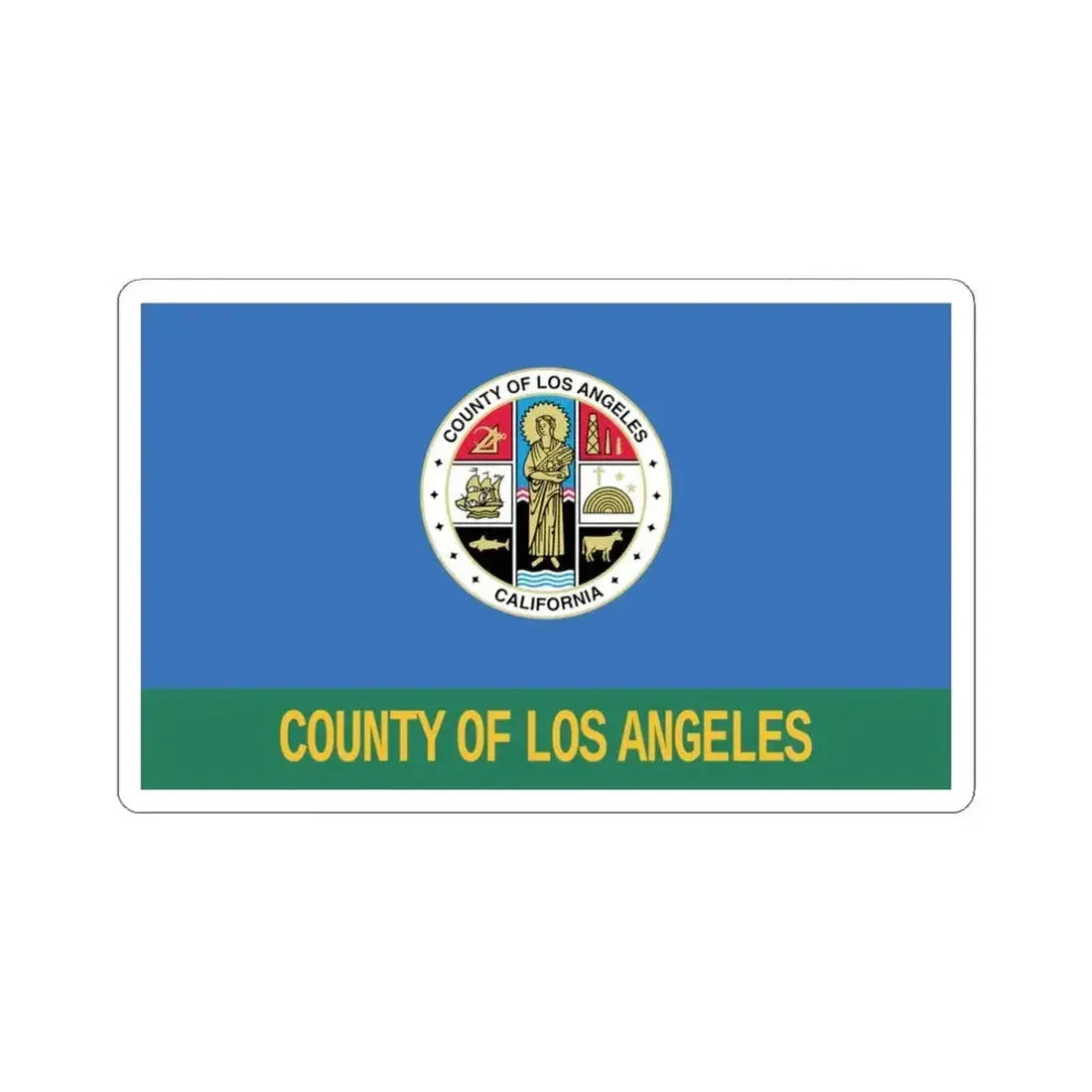 Flag of Los Angeles County California 1967-2004 (United States) STICKER Vinyl Kiss-Cut Decal 4 Inch White - The Sticker Space