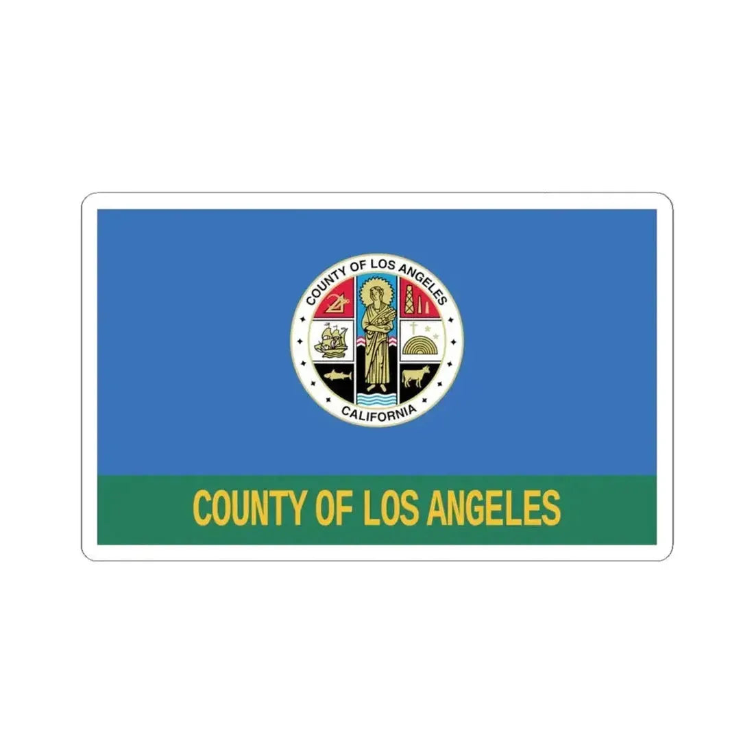 Flag of Los Angeles County California 1967-2004 (United States) STICKER Vinyl Kiss-Cut Decal 6 Inch White - The Sticker Space