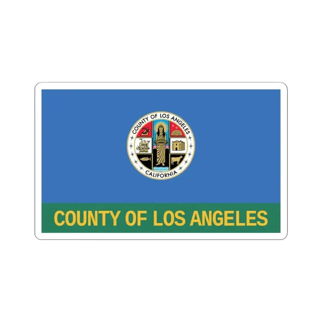 Flag of Los Angeles County California 2004-2014 (United States) STICKER Vinyl Kiss-Cut Decal 4 Inch White - The Sticker Space