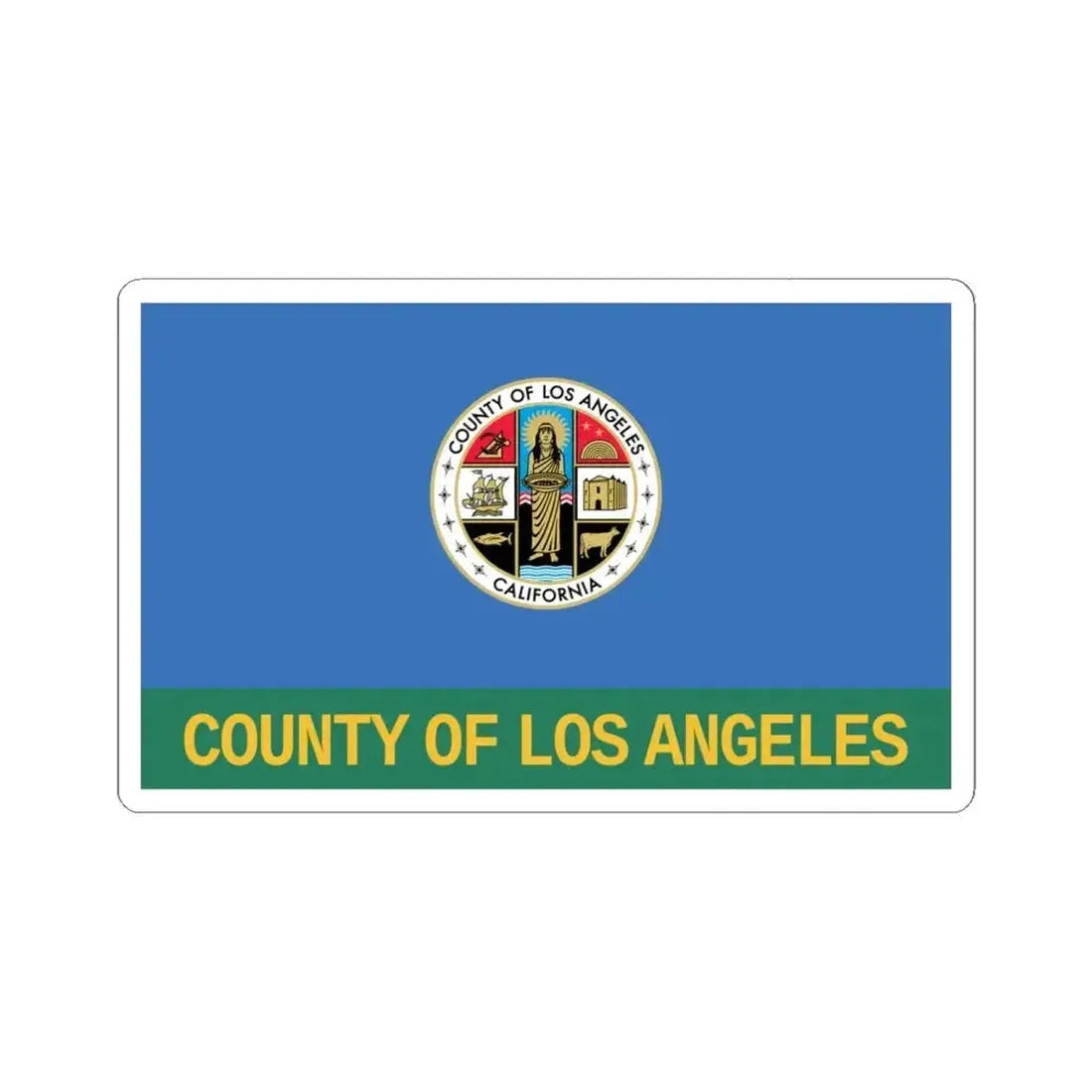 Flag of Los Angeles County California 2004-2014 (United States) STICKER Vinyl Kiss-Cut Decal 6 Inch White - The Sticker Space
