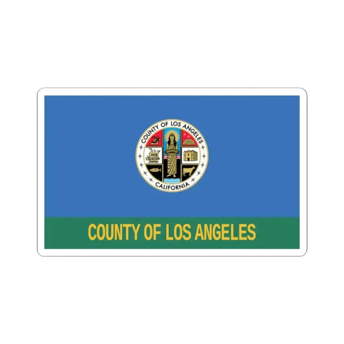 Flag of Los Angeles County California 2014-2016 (United States) STICKER Vinyl Kiss-Cut Decal 2 Inch White - The Sticker Space