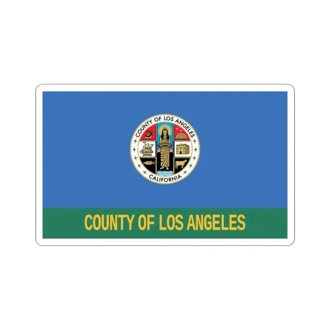 Flag of Los Angeles County California 2014-2016 (United States) STICKER Vinyl Kiss-Cut Decal 3 Inch White - The Sticker Space
