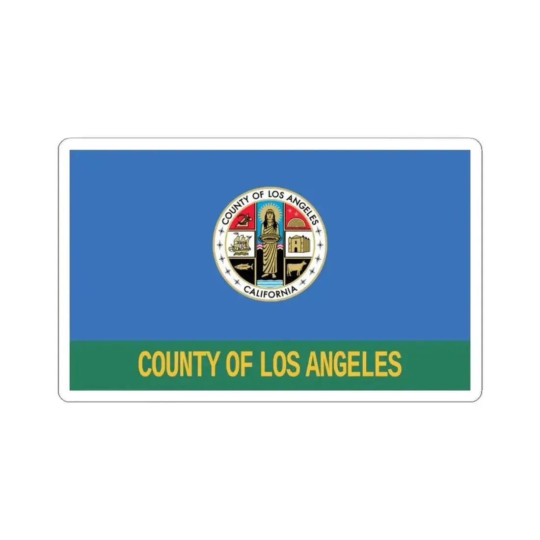 Flag of Los Angeles County California 2014-2016 (United States) STICKER Vinyl Kiss-Cut Decal 4 Inch White - The Sticker Space