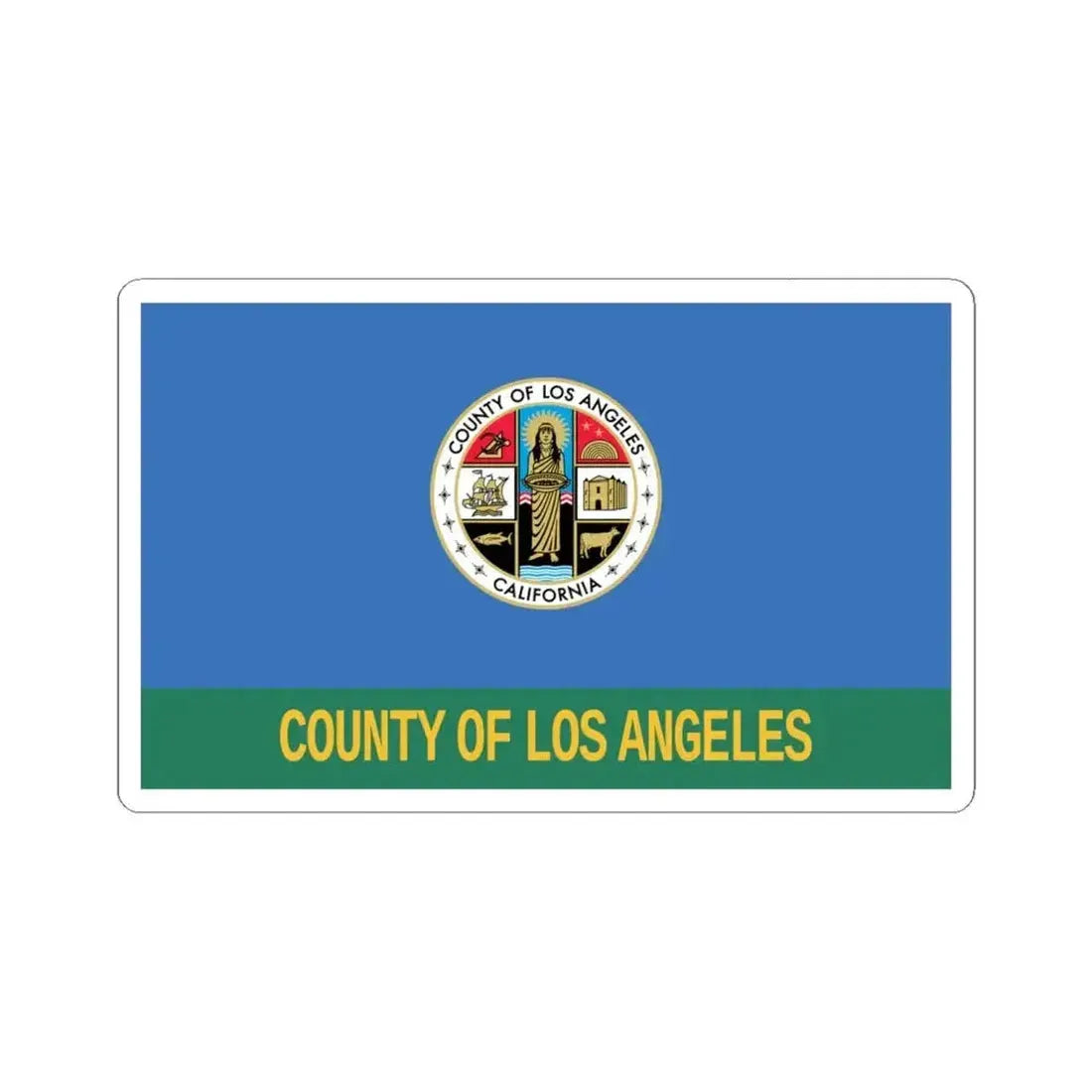 Flag of Los Angeles County California 2014-2016 (United States) STICKER Vinyl Kiss-Cut Decal 6 Inch White - The Sticker Space